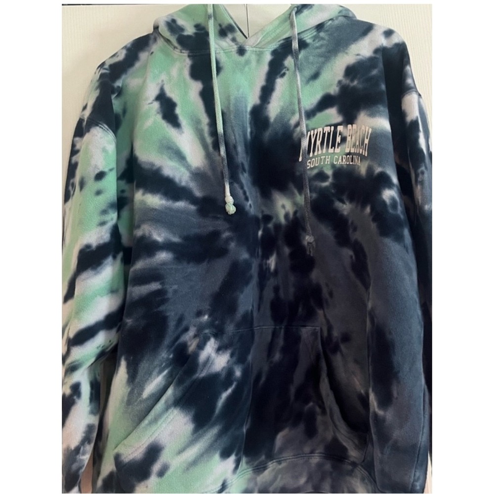 Dreamsicle Myrtle Beach South‎ Carolina Tie Dye Hoodie Blue Green Medium